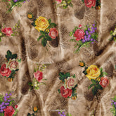 3D Vintage Rose Floral Printed Fabric Wholesale Price For Dress